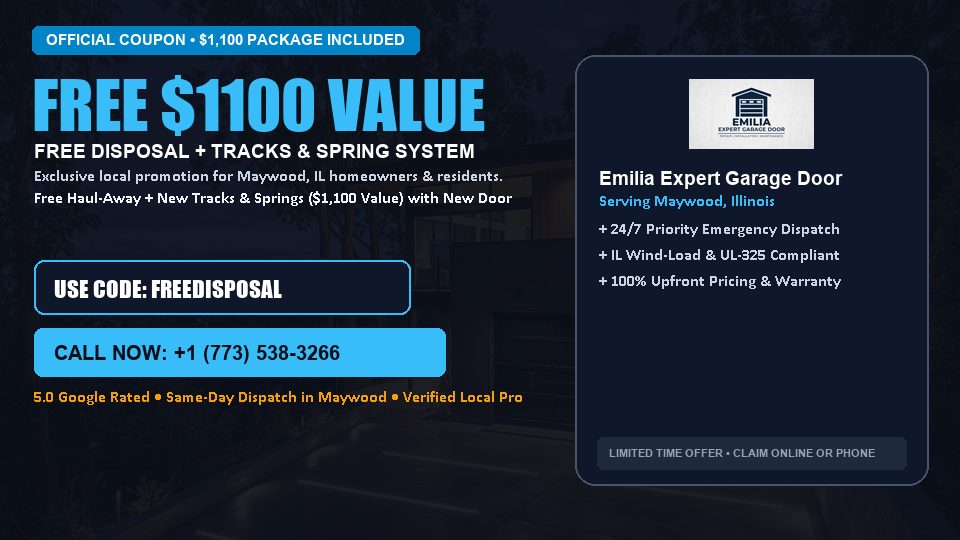 Emilia Expert Garage Door FREE Haul-Away & Heavy-Duty Tracks with New Door