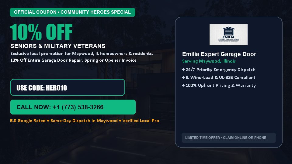 Emilia Expert Garage Door 10% OFF Seniors & Military Veterans